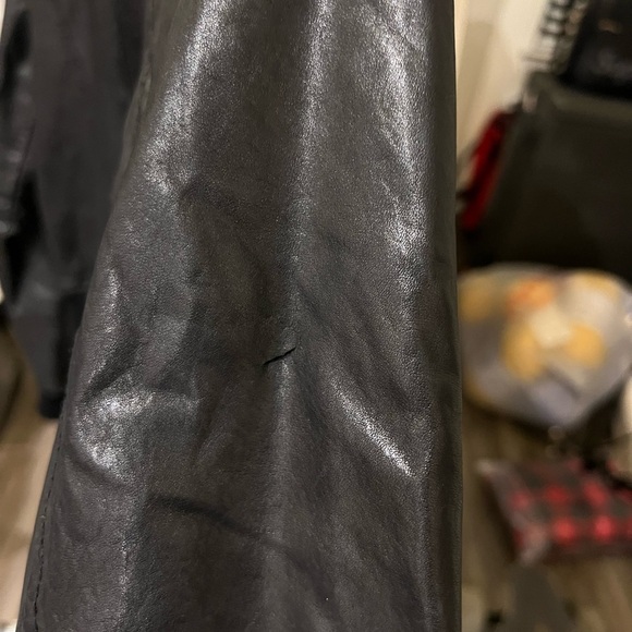 Black aviator Leather Jacket - Picture 10 of 15